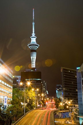 Framed Skytower, Hobson St, Auckland, North Island, New Zealand Print