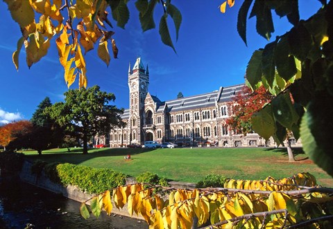 Framed Clocktower, University of Otago, Dunedin, New Zealand Print