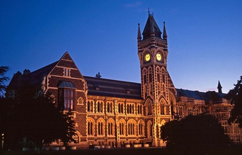 Framed Building at University of Otago, Dunedin, New Zealand Print