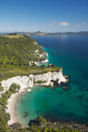 Framed Coastline, Cathedral Cove, North Island, New Zealand Print