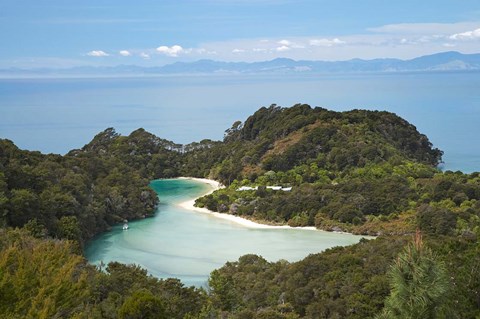 Framed Frenchman Bay from Abel Tasman, South Island, New Zealand Print