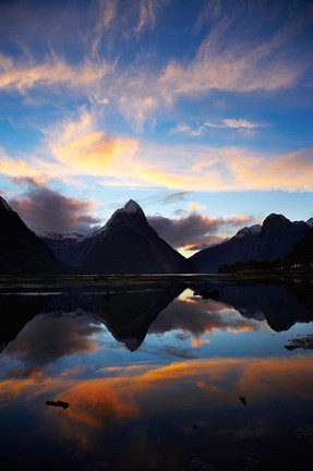 Framed New Zealand, South Island, Fiordland, Milford Sound Print