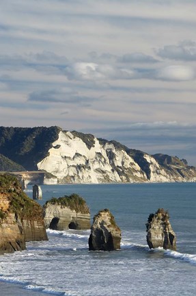 Framed Three Sisters, White Cliffs, North Island, New Zealand Print