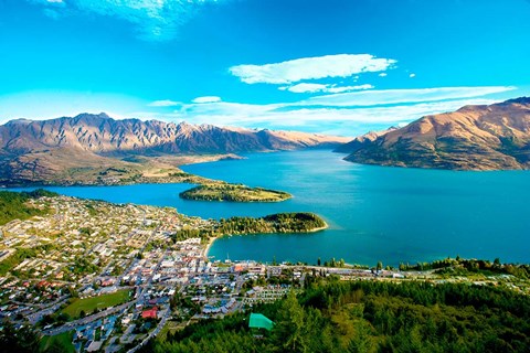 Framed View Towards Queenstown, South Island, New Zealand Print