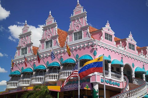Framed Royal Plaza Shopping Mall, Oranjestad, Aruba, Caribbean Print