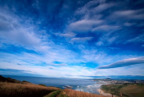 Framed New Zealand, South Island, view towards Dunedin Print