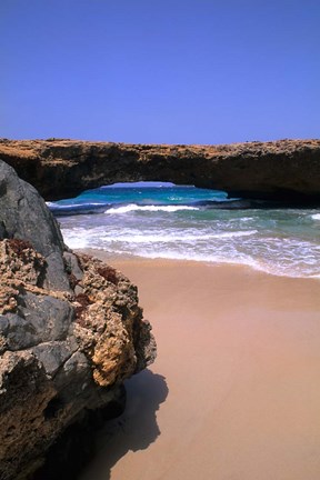 Framed Natural Beach Bridge, Aruba, Caribbean Print