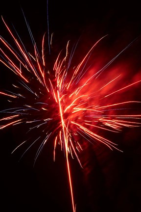 Framed Fireworks Display, Mid-Winter Carnival, Dunedin, New Zealand Print