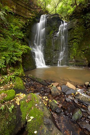 Framed Horseshoe Falls, Matai Falls, Catlins, New Zealand Print