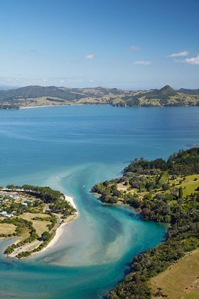 Framed Inlet, Cooks Beach, Coromandel Peninsula, North Island, New Zealand Print