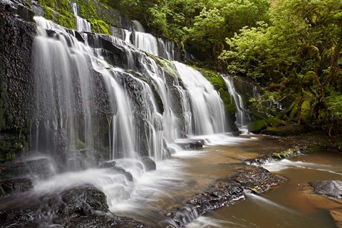 Framed Purakaunui Falls, Catlins, South Otago, South Island, New Zealand Print