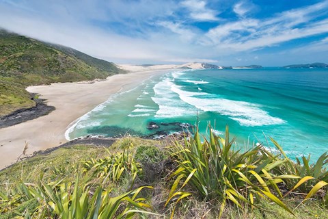 Framed New Zealand, North Island, Cape Reinga, Te Werahi Beach Print