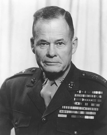 Framed General Lewis Chesty Puller in uniform Print