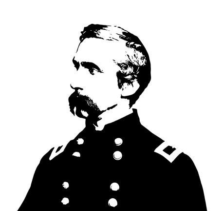 Framed Joshua L Chamberlain, Vector Portrait Print