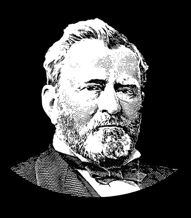 Framed Vector Portrait of General Ulysses S Grant Print