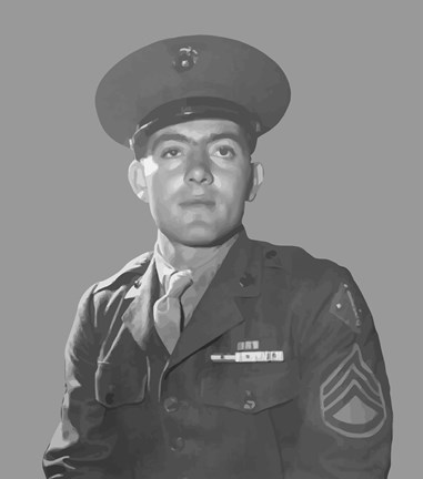 Framed Gunnery Sergeant John Basilone Print