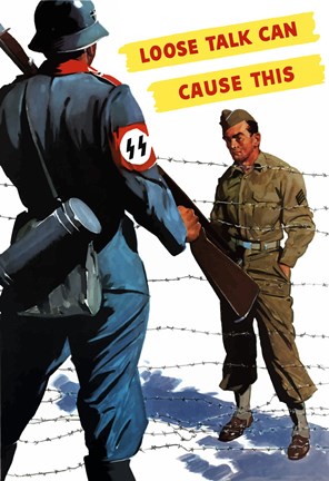 Framed Loose Talk (War Propoganda Snake Poster) Print