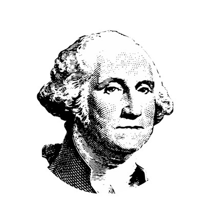 Framed Vector Potrait of George Washington Print