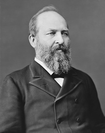 Framed President James Garfield Print
