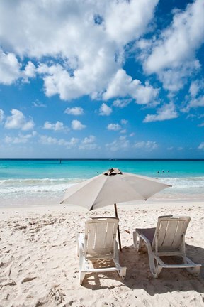 Framed Carib Beach Barbados, Caribbean Print