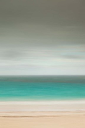 Framed Bahamas, Eleuthera, Pink Sand Beach on a cloudy day Print