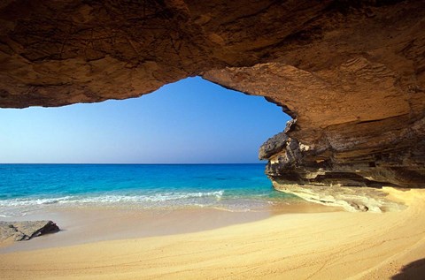 Framed Cave at French Bay, San Salvador Island, Bahamas Print