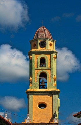 Framed Beautiful color steeple in church, Trinidad, Cuba Print