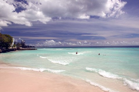 Framed View of Dover Beach, Barbados, Caribbean Print