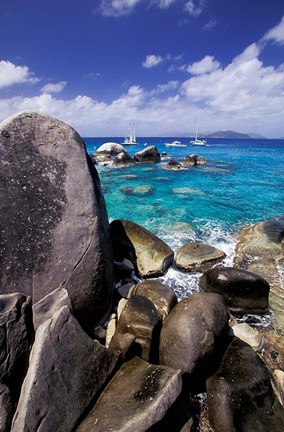 Framed Caribbean, BVI, Virgin Gorda Spring Bay Print