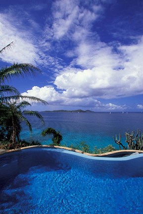 Framed BVI, Virgin Gorda, Little Dix Bay, Resort, poolside Print