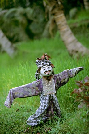 Framed Village Scarecrow, Rice Fields, near Tegallalan, Bali, Indonesia Print