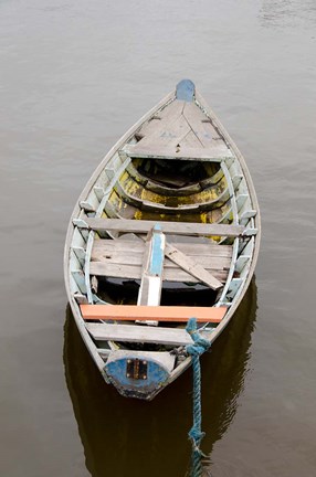 Framed Lone wooden boat, Santarem, Rio Tapajos, Brazil, Amazon Print