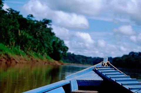 Framed Canoe on the Tambopata River, Peruvian Amazon, Peru Print