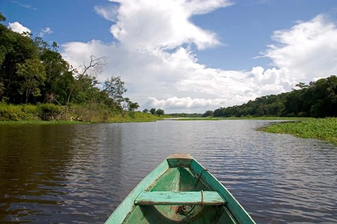 Framed Dugout canoe, Boat, Arasa River, Amazon, Brazil Print