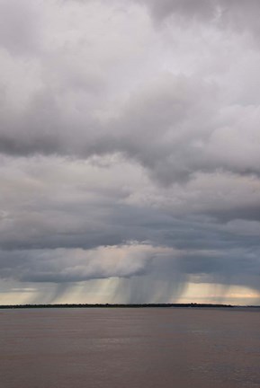 Framed Brazil, Amazon River Rainstorm during the wet season in the Amazon Print