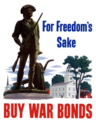 Framed For Freedoms Sake, Buy War Bonds Print