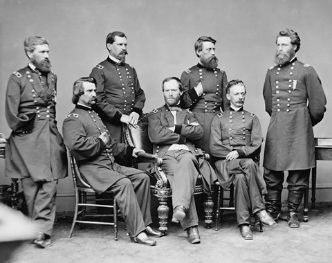 Framed General Sherman and His Staff Print