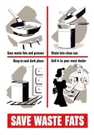 Framed Save Waste Fats Print