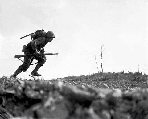 Framed Marine Making a Dash Print