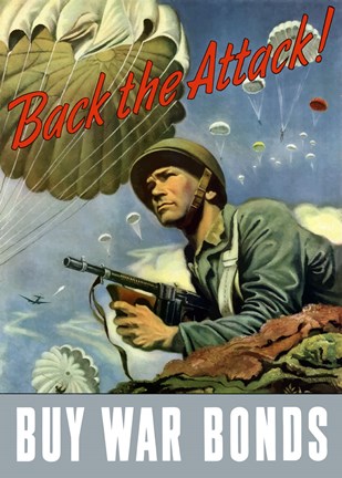 Framed Back the Attack!  Buy War Bonds Print