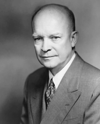 Framed Vector Portrait of Dwight D Eisenhower Print