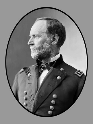 Framed Union Civil War General William Tecumseh Sherman Print