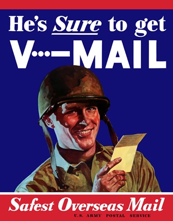 Framed V-Mail, Safest Overseas Mail Print