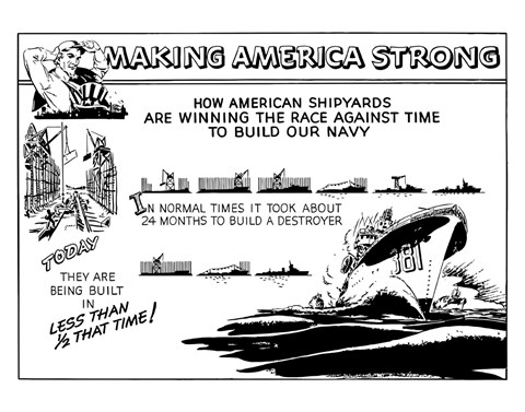 Framed Making America Strong - Shipyards Print