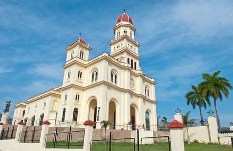 Framed Santiago, Cuba, Basilica El Cabre, Church steeple Print