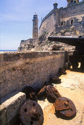 Framed Thick Stone Walls, El Morro Fortress, La Havana, Cuba Print