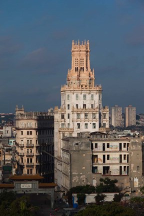 Framed Cuba, Havana, Etecsa telecommunications building Print