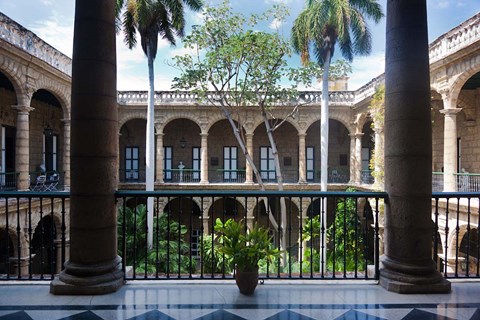 Framed Cuba, Havana, Museo de la Ciudad museum, courtyard Print