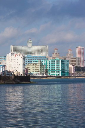 Framed Cuba, Havana, Vedado, Buildings along the Malecon Print