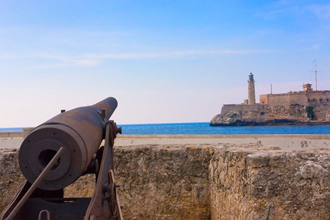 Framed Seawall, El Morro Fort, Fortification, Havana, UNESCO World Heritage site, Cuba Print